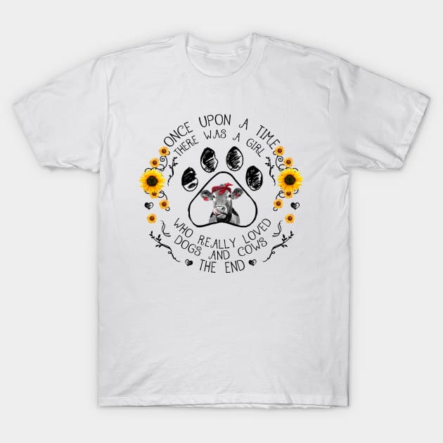 There Was A Girl Who Really Loved Dogs And Cows T-Shirt by Rumsa